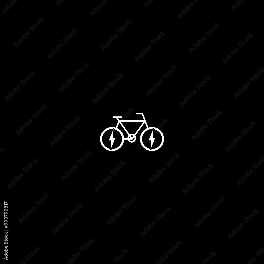 E bike icon isolated on dark background E bike icon isolated on dark background