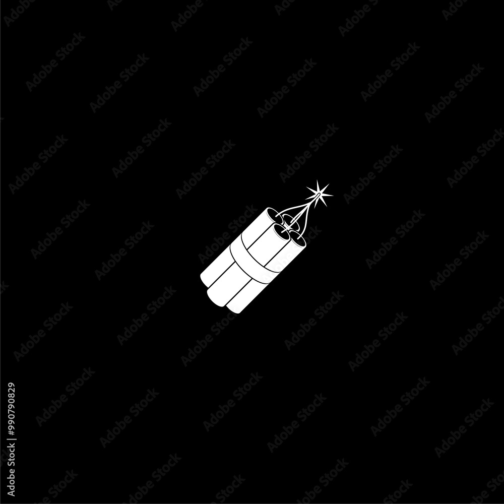 Detonate dynamite bomb stick icon isolated on dark background Detonate dynamite bomb stick icon isolated on dark background