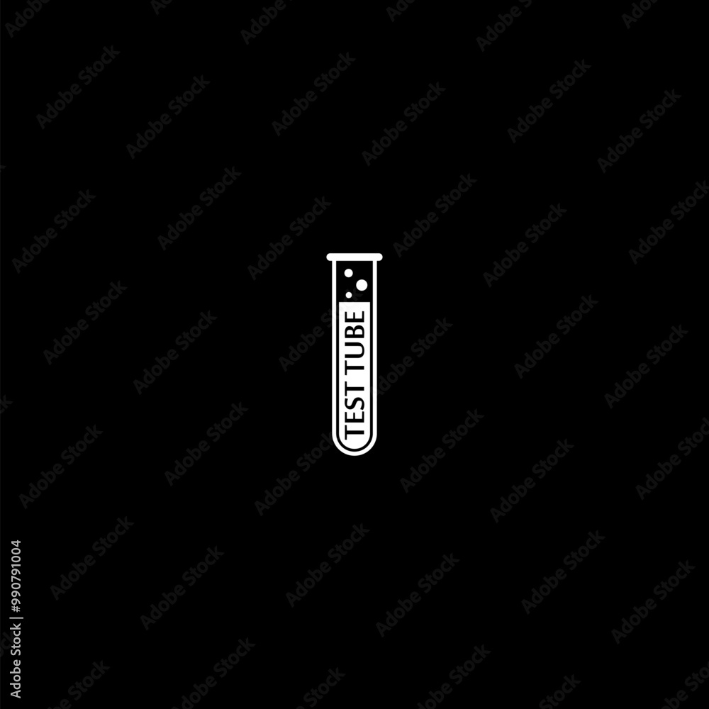 Test tube icon isolated on dark background Test tube icon isolated on dark background