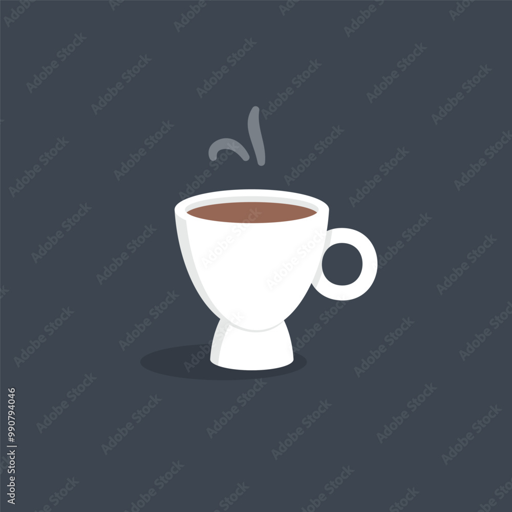 white ceramic coffee cup in flat vector design. white ceramic coffee cup in flat vector design.