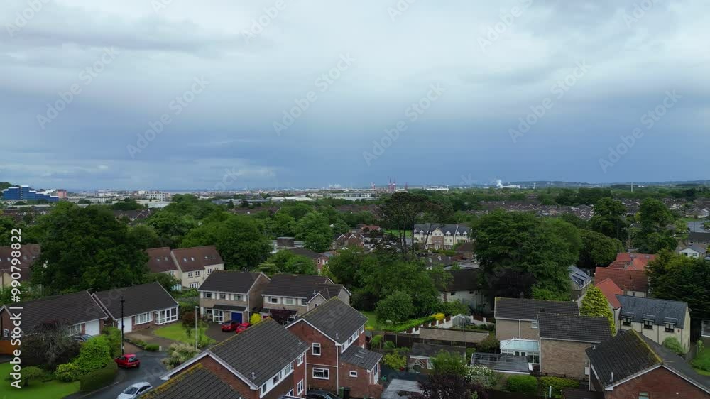 An Aerial View of Residential District at Portishead Bristol City of Southwest England, United Kingdom of Great Britain. May 26th, 2024