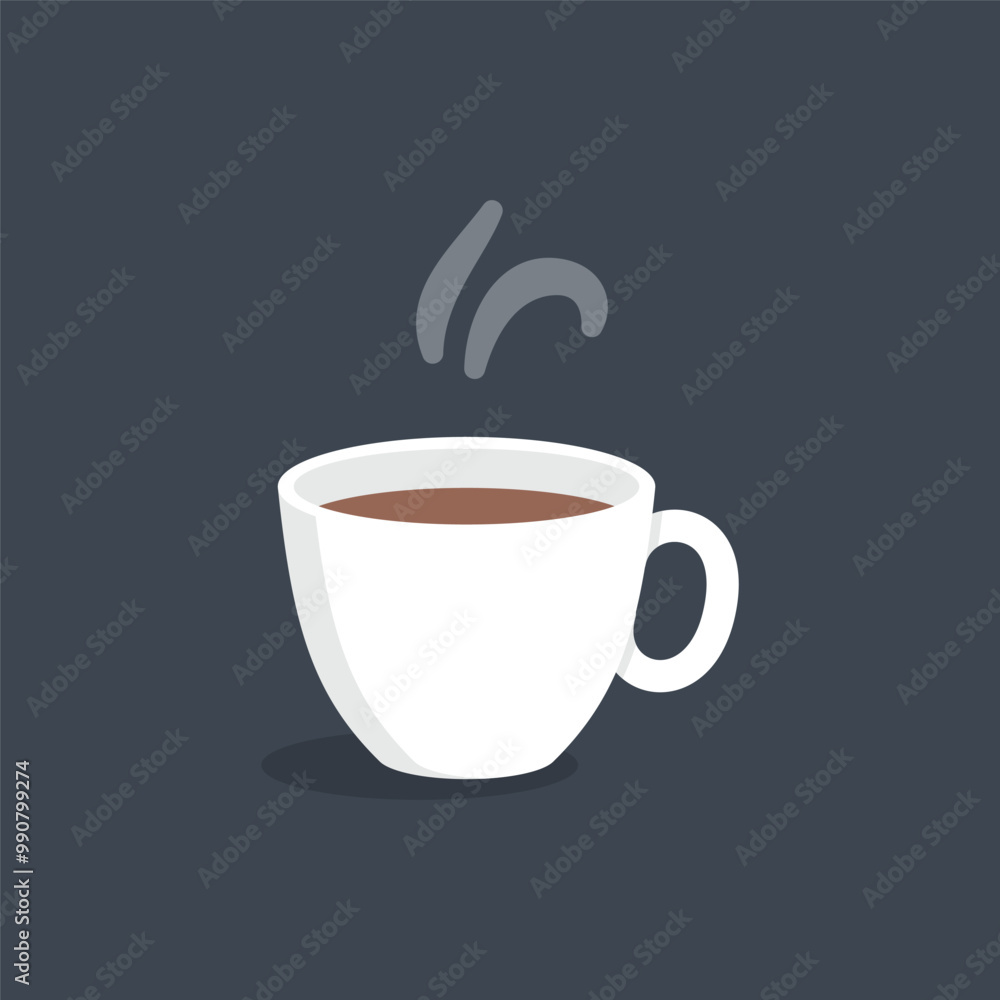 Obraz premium white hot coffee mug in flat vector design.