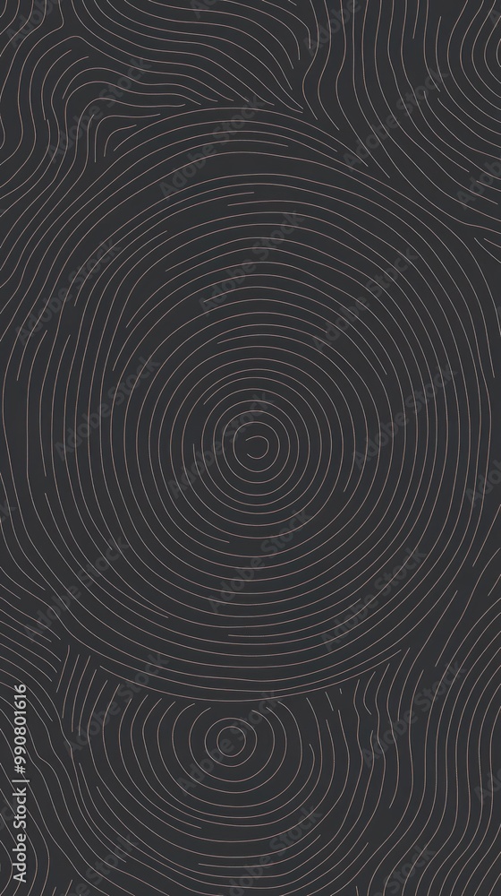 A dark, abstract design featuring concentric circular lines creating a textured pattern. A dark, abstract design featuring concentric circular lines creating a textured pattern.