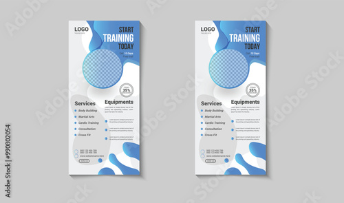 Fitness gym rack card design template