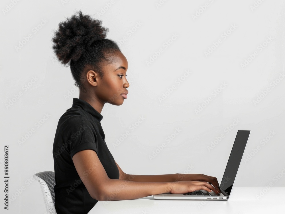 person profile using a laptop person profile using a laptop