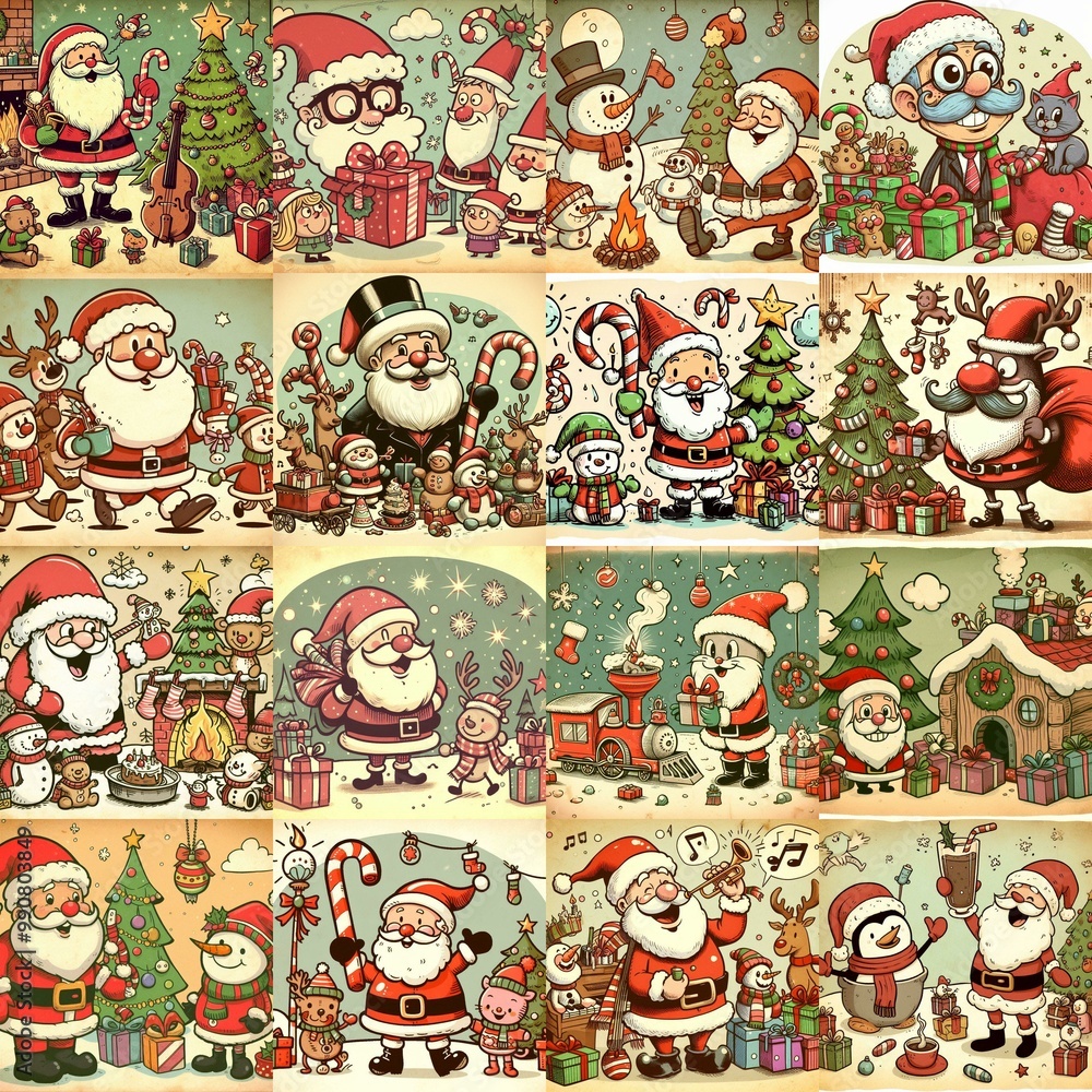 Fototapeta premium Halloween cartoon vintage illustration. AI generated illustration