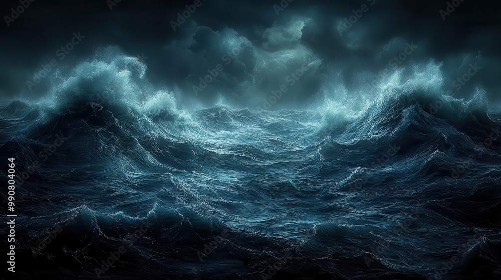 haunting seascape ominous storm clouds looming deep blueblack tones turbulent waters eerie atmosphere hints of ghostly elements moody ocean scene evoking mystery and unease haunting seascape ominous storm clouds looming deep blueblack tones turbulent waters eerie atmosphere hints of ghostly elements moody ocean scene evoking mystery and unease