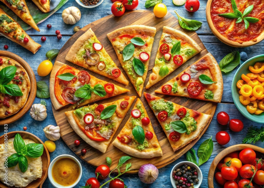 Host an exciting pizza party with an array of delicious slices, colorful toppings, and a vibrant atmosphere that will delight guests and create unforgettable memories. Host an exciting pizza party with an array of delicious slices, colorful toppings, and a vibrant atmosphere that will delight guests and create unforgettable memories.
