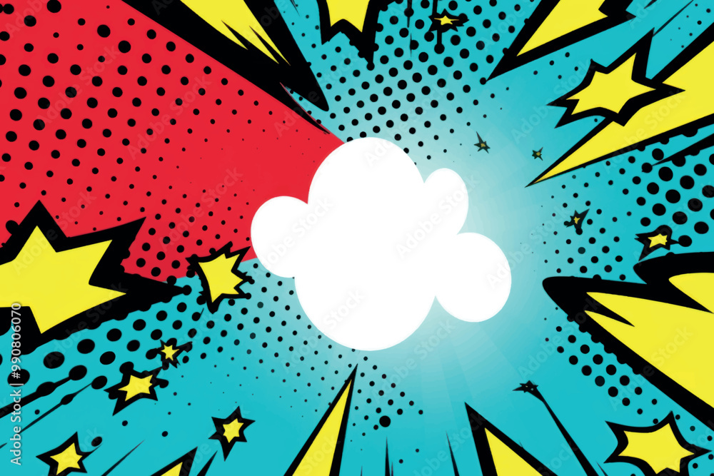 Naklejka premium Vibrant comic book explosion