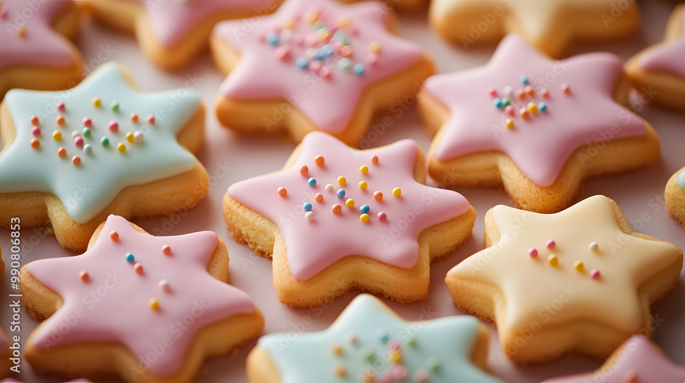Decorated Sugar Cookie Background Decorated Sugar Cookie Background