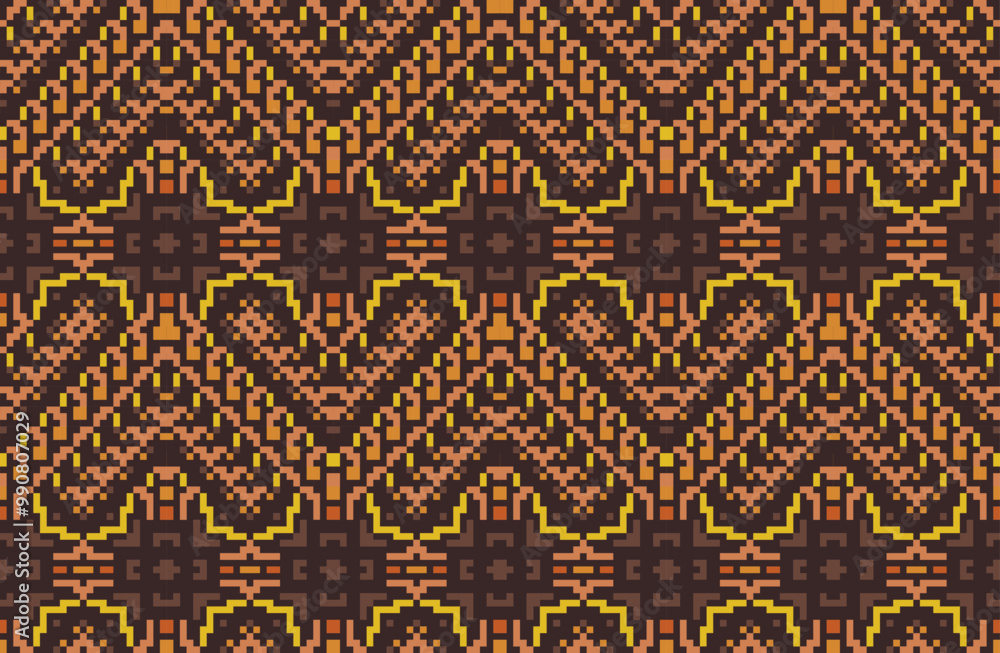 Sari Border Ikat Pattern Drawingfolk Embroidery, Aztec Geometric Ornament Print. Design for Carpet, Wallpaper, Clothing, Wrapping, Fabric Sari Border Ikat Pattern Drawingfolk Embroidery, Aztec Geometric Ornament Print. Design for Carpet, Wallpaper, Clothing, Wrapping, Fabric