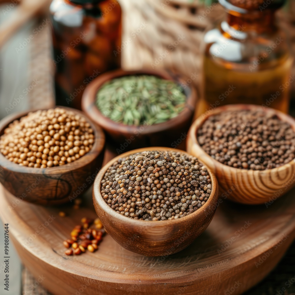 Person preparing seed extracts for health benefits. Person preparing seed extracts for health benefits.