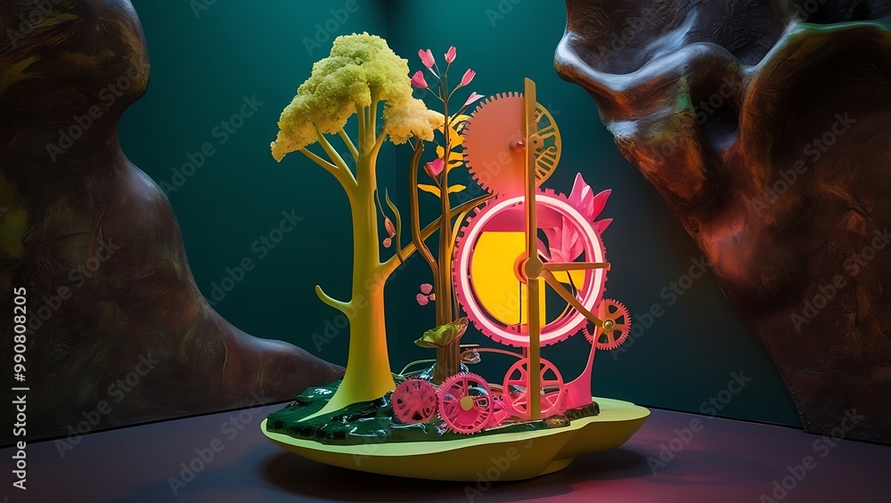 Fototapeta premium Time management project efficiency strategy goals concept. Glowing sand time passing concept