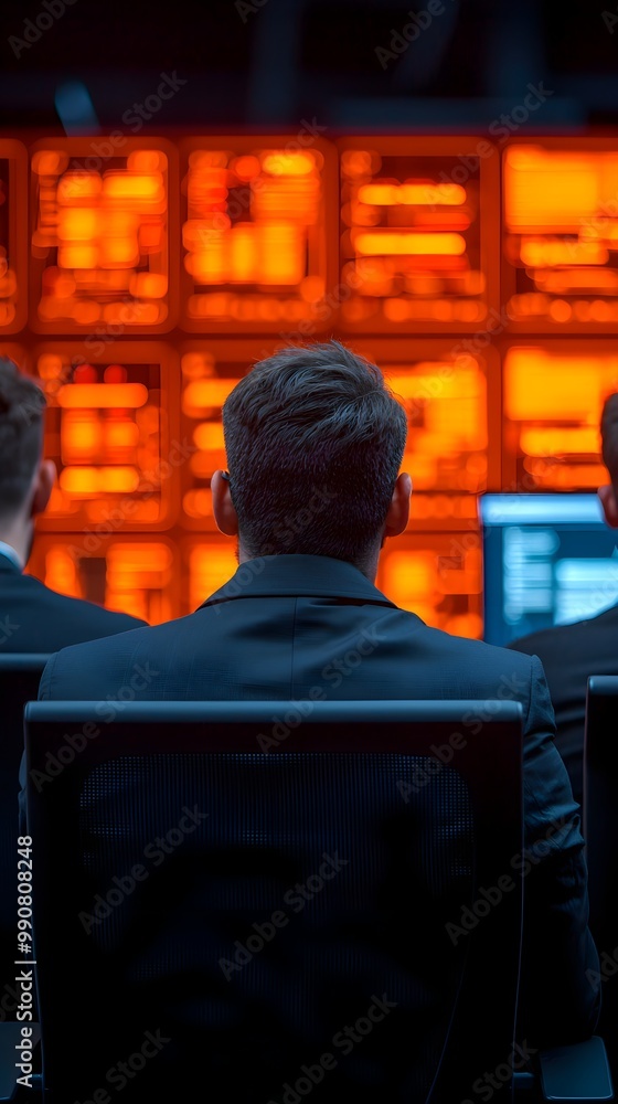 Professionals analyzing data in a high-tech control room Professionals analyzing data in a high-tech control room