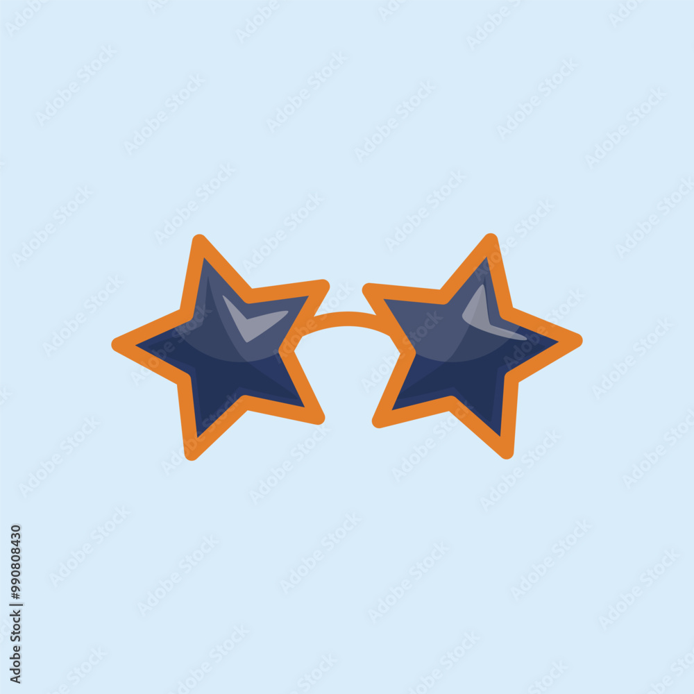 star shape sunglasses in flat vector design. star shape sunglasses in flat vector design.