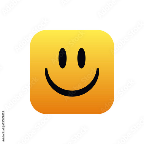 Emoji application for mobile phone. Happy icon in modern style. Good app for phone.