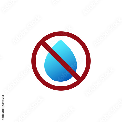 Free Download Ban water icon. Forbidden drop sign. Restricted symbol of water. - GFXLoad