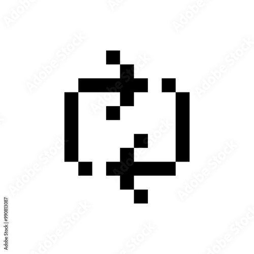 Pixel repeat arrow icon. Vector icon design.