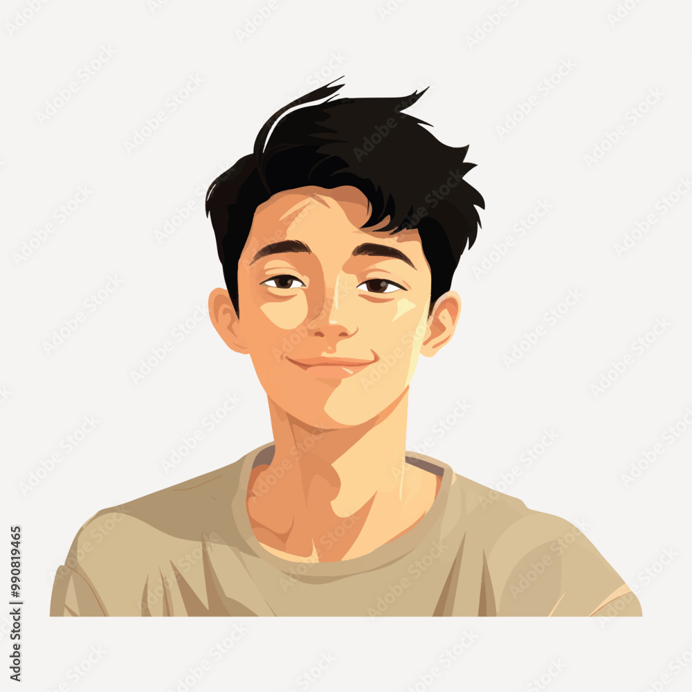 Smiling young man illustration Smiling young man illustration