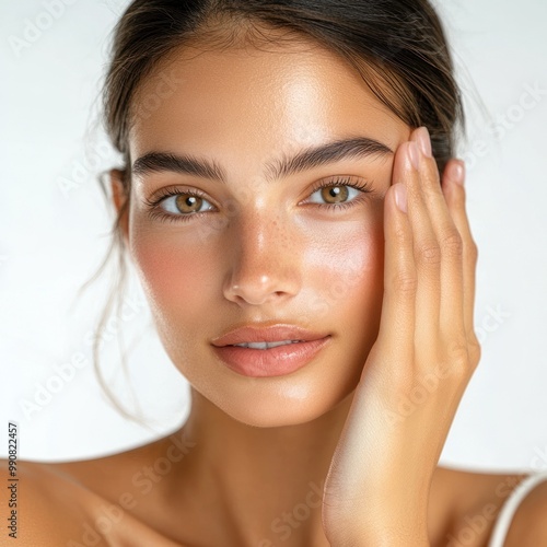 Fresh-faced young woman with a flawless complexion photo