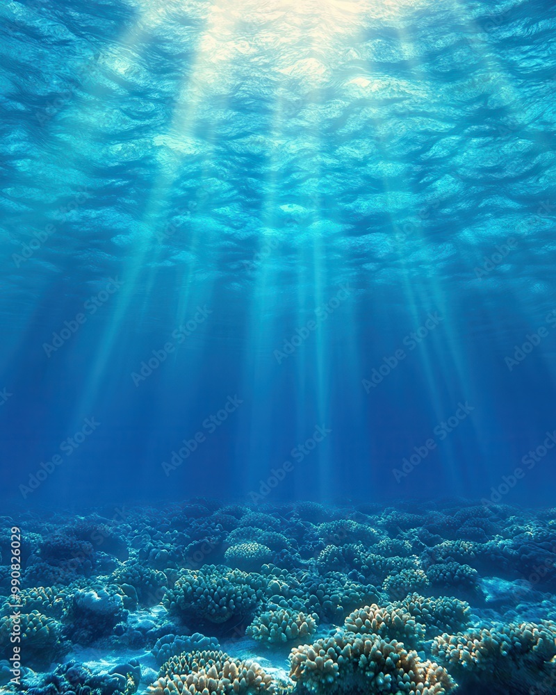Obraz premium Effects of Microplastics on Coral Reefs Underwater