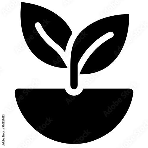 Icon of plant restoration symbolizing green reforestation and ecological balance