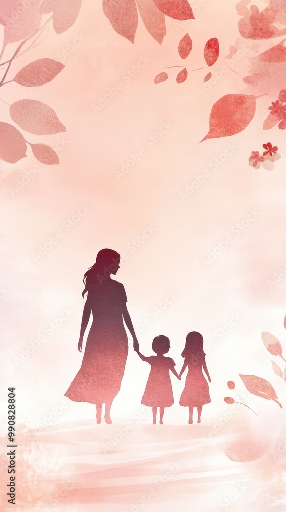 Celebrate Mother's Day with a serene banner of a mother and child in a soft backdrop Celebrate Mother's Day with a serene banner of a mother and child in a soft backdrop