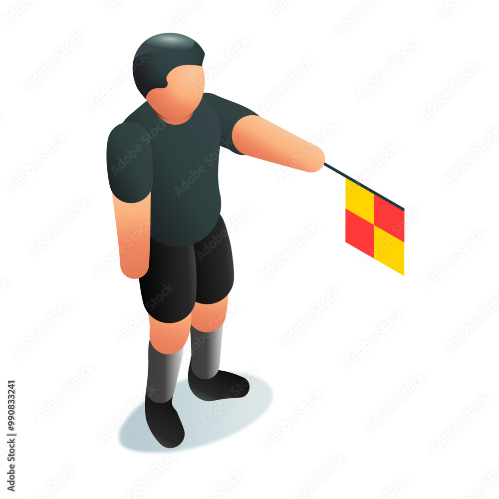 Referee Poses - Goal Kick - Isometric vector illustration Referee Poses - Goal Kick - Isometric vector illustration