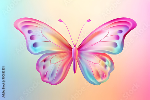 butterfly on a pink background