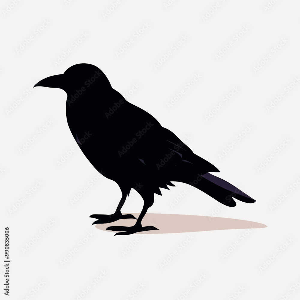Fototapeta premium Silhouette of a standing crow