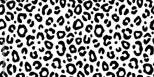 Leopard black and white pattern Vector stylish and simple leopard print fabric with spots.