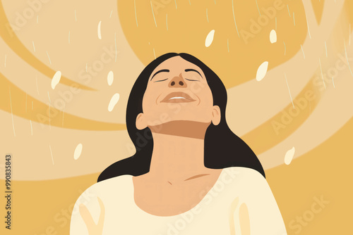 Joyful woman enjoying life