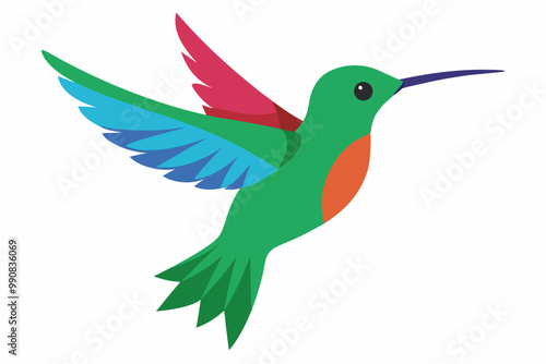 Humming bird vector art and illustration