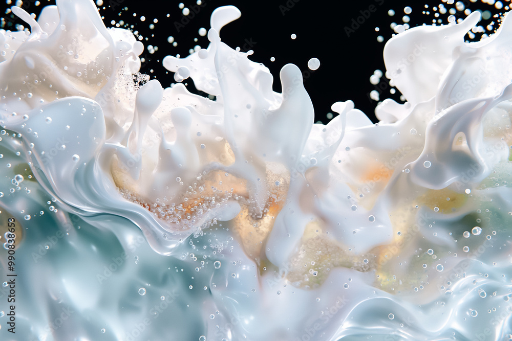 This wallpaper showcases swirling white and blue shapes that create a dynamic, abstract design against a dark background, perfect for enhancing any interior space or digital interface This wallpaper showcases swirling white and blue shapes that create a dynamic, abstract design against a dark background, perfect for enhancing any interior space or digital interface