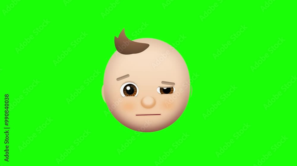Animated colorful funny baby face emoji background Animated colorful funny baby face emoji background