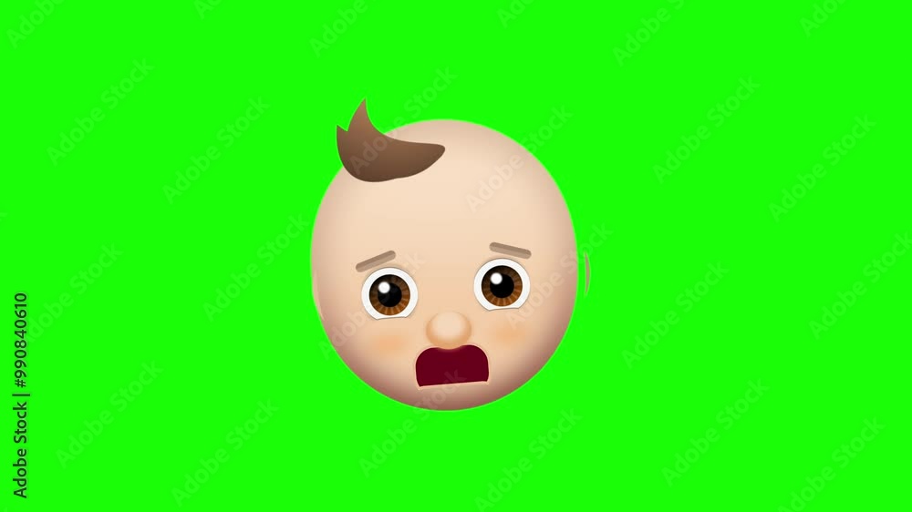 Animated colorful funny baby face emoji background Animated colorful funny baby face emoji background