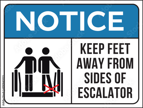  escalator sign keep feet away from sides of escalator