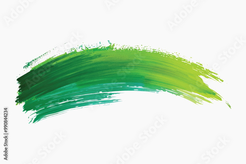 Vibrant green paint brushstroke