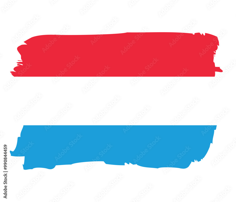 Fototapeta premium Flag of Luxembourg with Brush Stroke Isolated on White Background. Vector Illustration