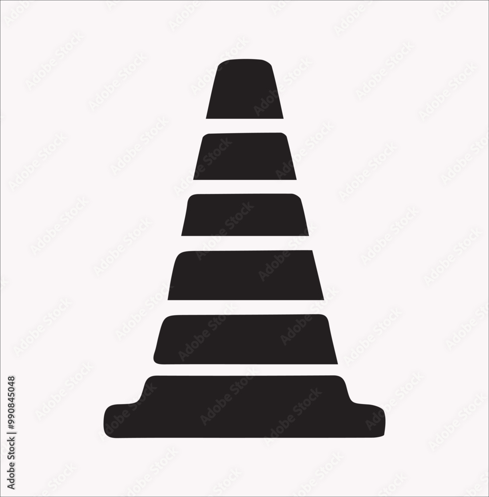 construction or road cone icon vector silhouette on a white background construction or road cone icon vector silhouette on a white background