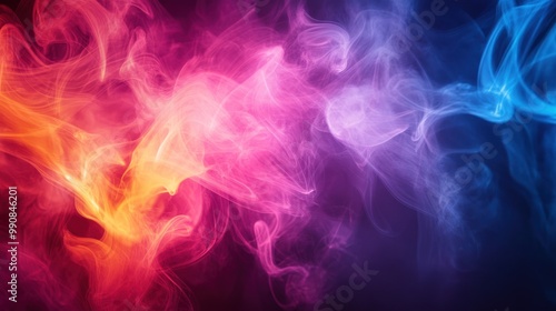 Abstract smoke glowing colorful background.