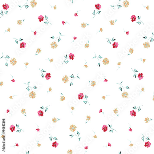 Bold Blooms: Minimalist Floral Pattern in Pastel and Dark Tones, floral design with bold and minimalistic flower shapes,