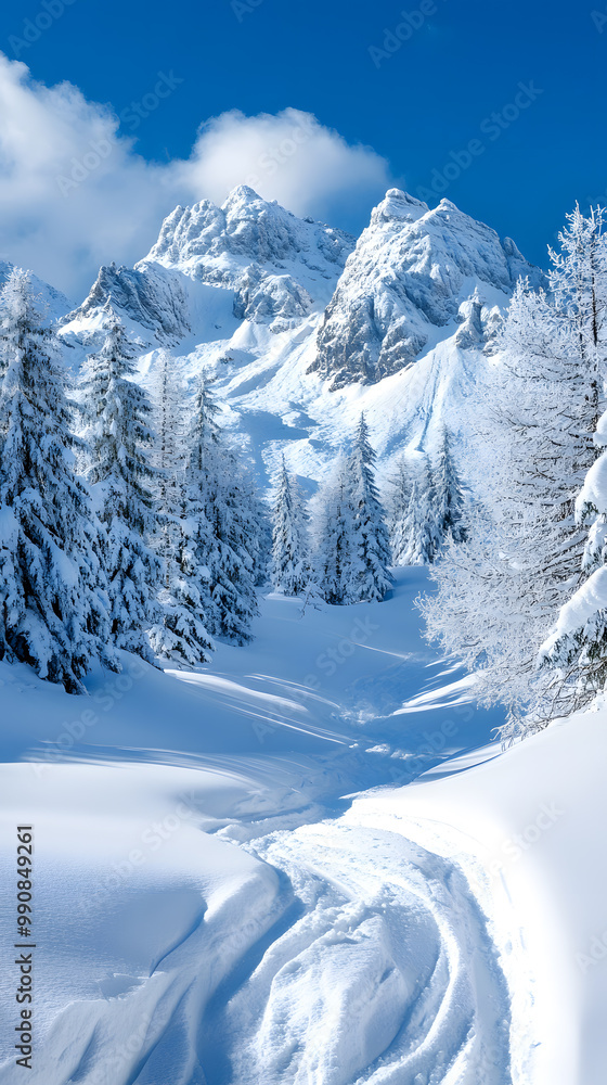 A background of snowy mountains at sunny days A background of snowy mountains at sunny days