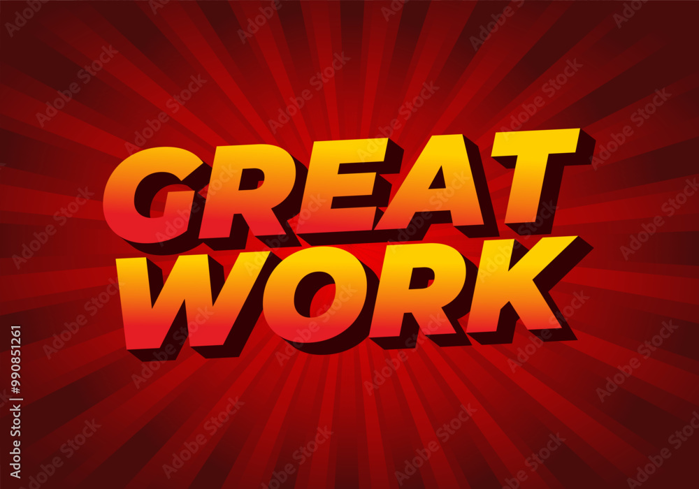 Great work. Text effect in 3D style with good colors Great work. Text effect in 3D style with good colors
