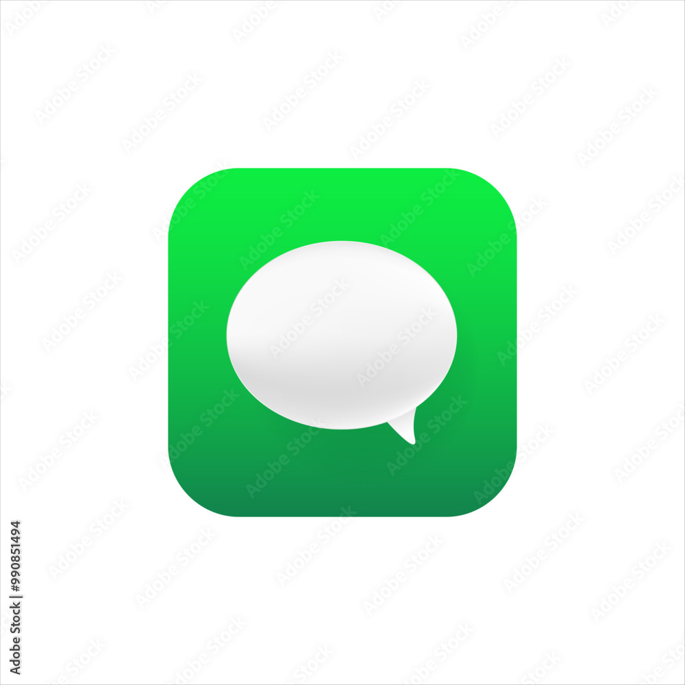 Icon of mail application in green color with gradient for mobile phone. Modern message logo. Icon of mail application in green color with gradient for mobile phone. Modern message logo.