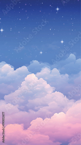 Dreamy pastel cloudscape sky