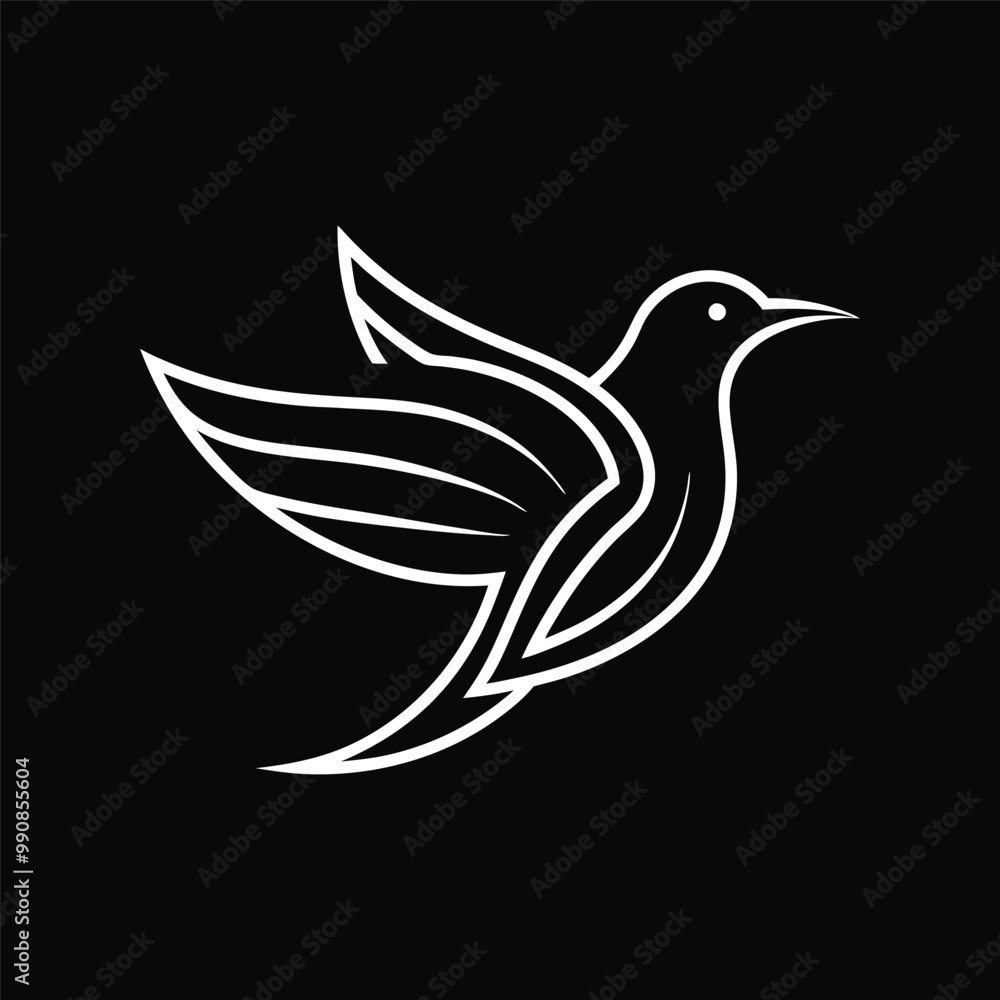 Obraz premium Bird logo vector line art