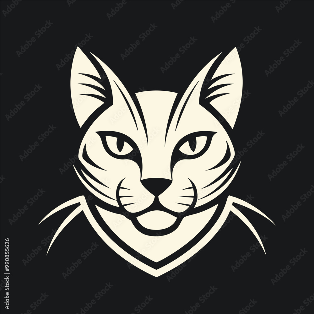 Obraz premium Cat logo vector line art
