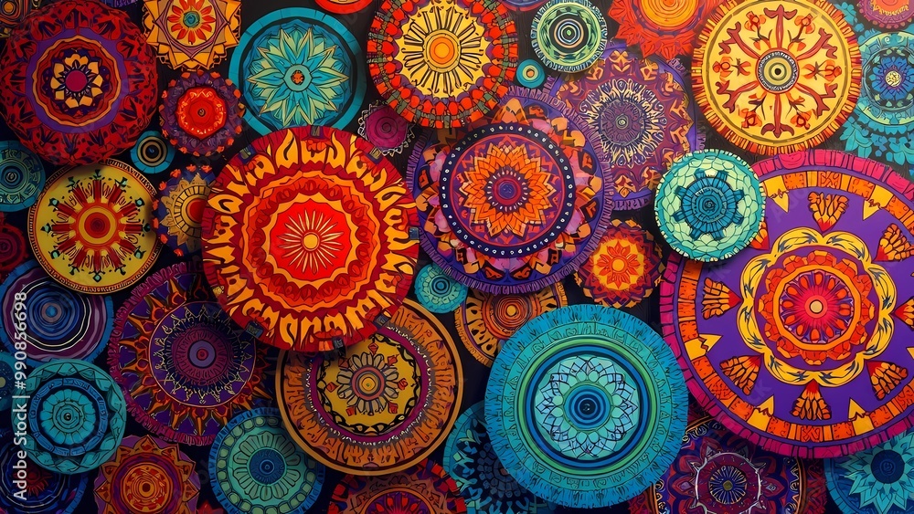 A vibrant abstract painting featuring a mix of colors and intricate patterns, creating a dynamic visual experience. generative ai A vibrant abstract painting featuring a mix of colors and intricate patterns, creating a dynamic visual experience. generative ai