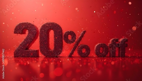 20% percent off written in glitter representing a discount sale